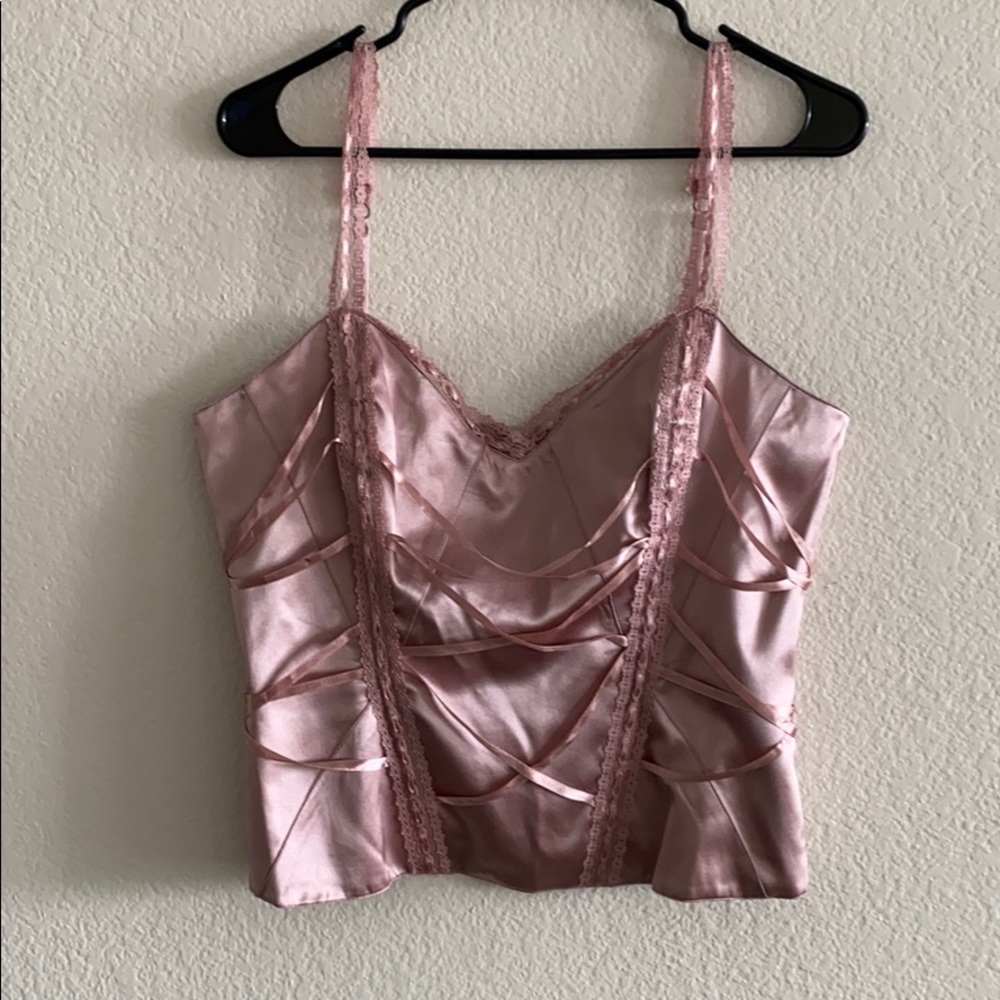 Bebe camisole coset style in blush pink